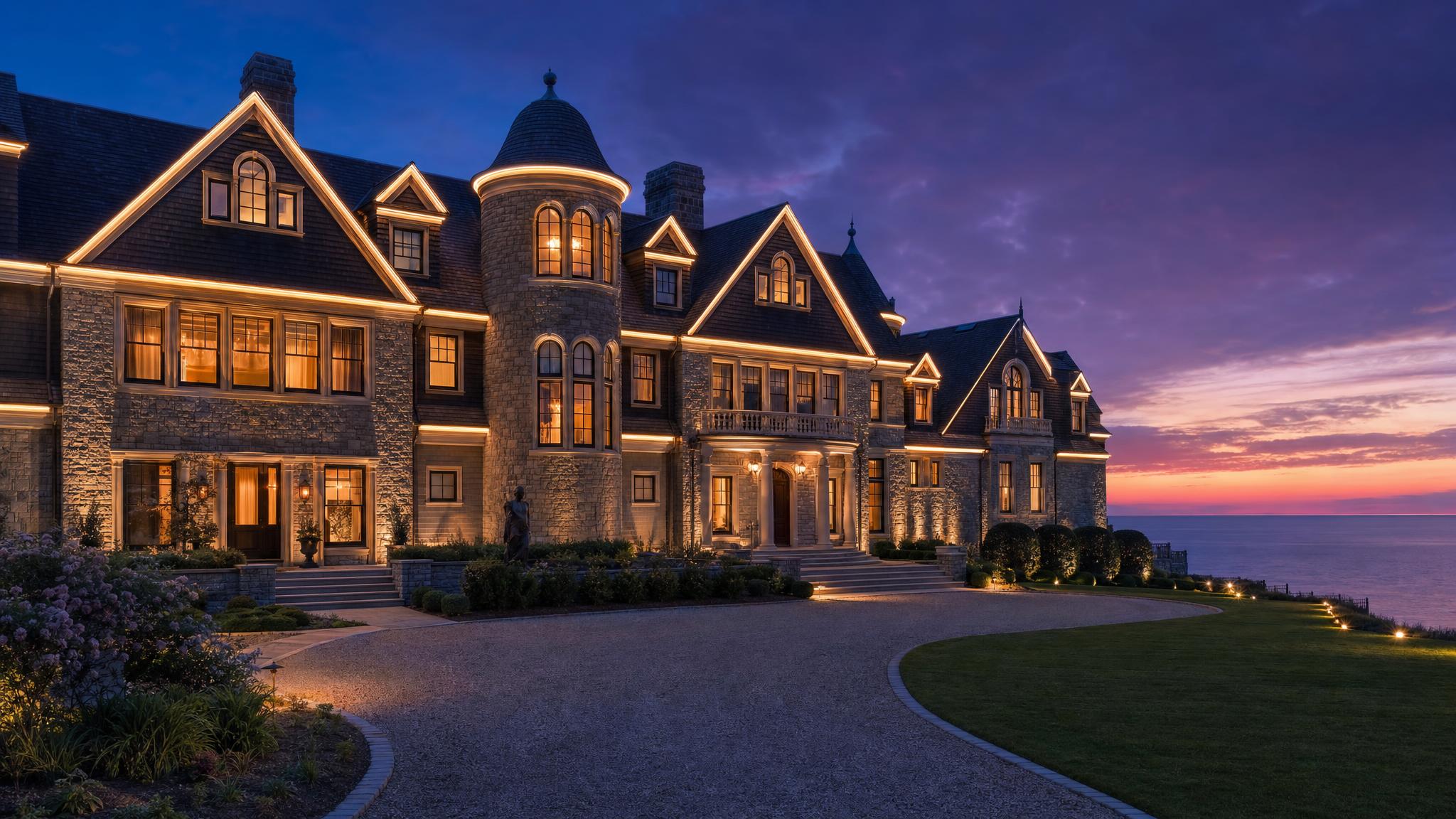 Newport Mansion Permanent System commercial lighting project in Newport, RI