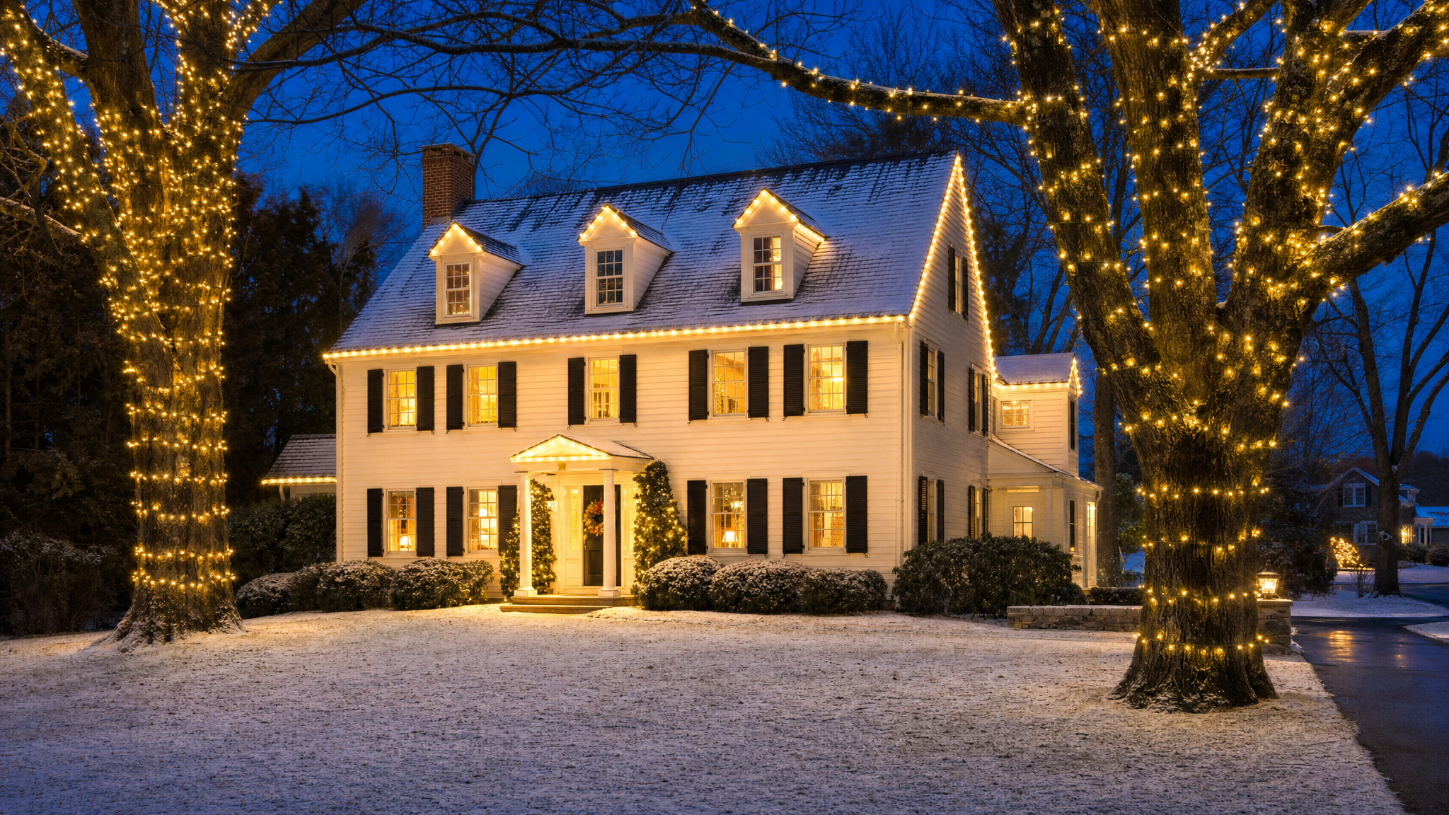 Brookline Brownstone Permanent Lighting commercial lighting project in Brookline, MA